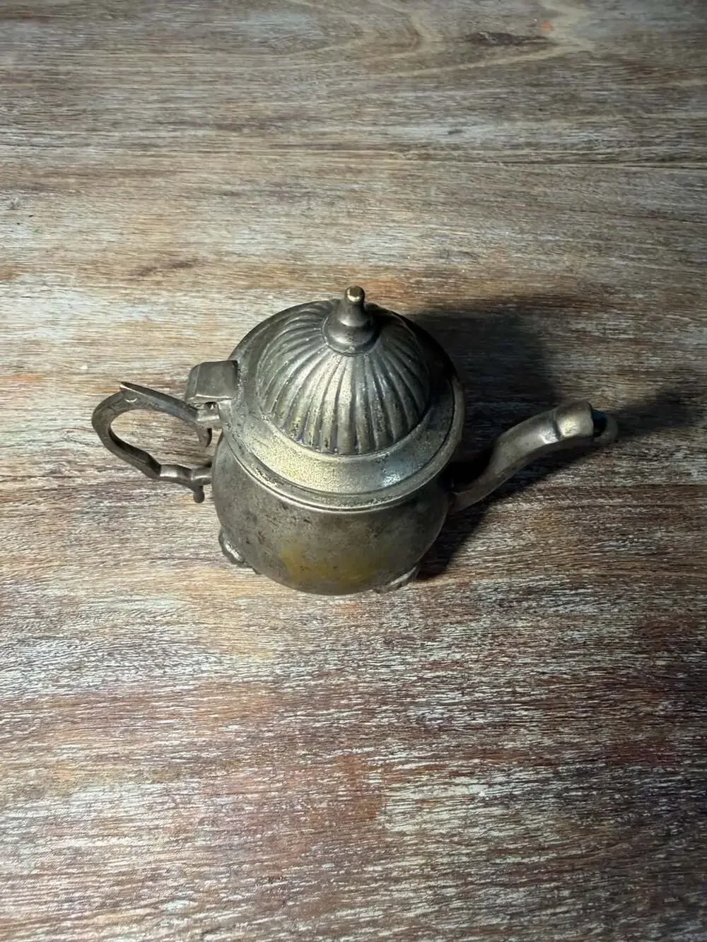 Vintage Silver-Plated Miniature Teapot Candle Holder